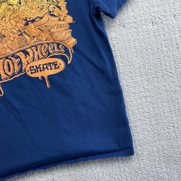 Boys GAP Kids X Hot Wheels Shirt Size XXL Doodle Graphic Tee Skate Racing Blue - Picture 4 of 13